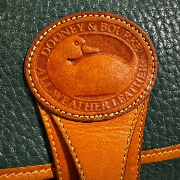 Green and Brown All Weather Leather Dooney & Bourke Crossbody Bag - Picture 2 of 9